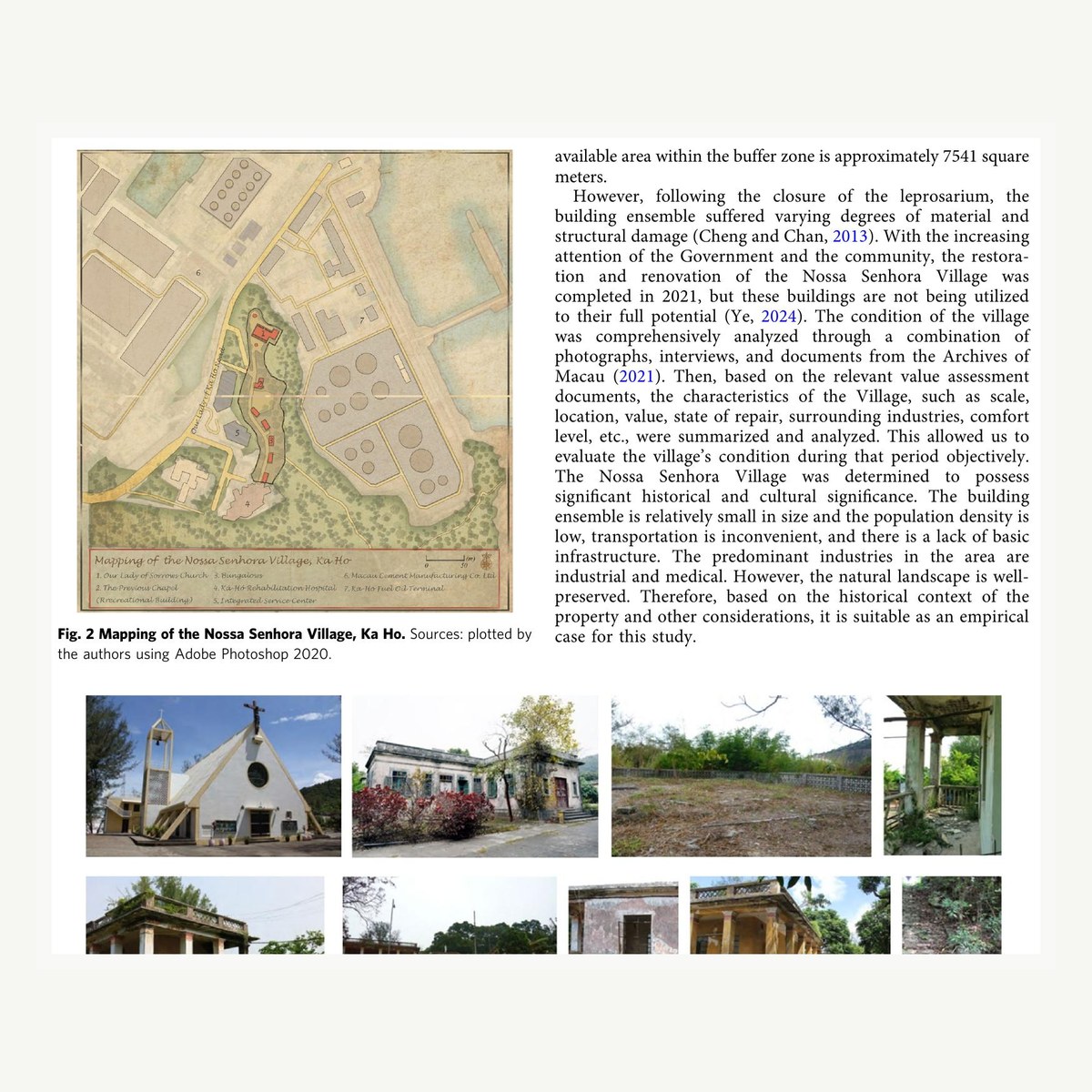 Nossa Senhora Village map and site photos for adaptive reuse research